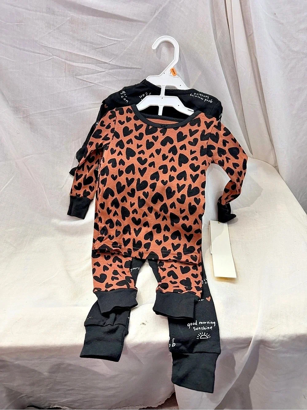 Carter's Baby 12m Black & Brown Animal Print Footie Set NWT